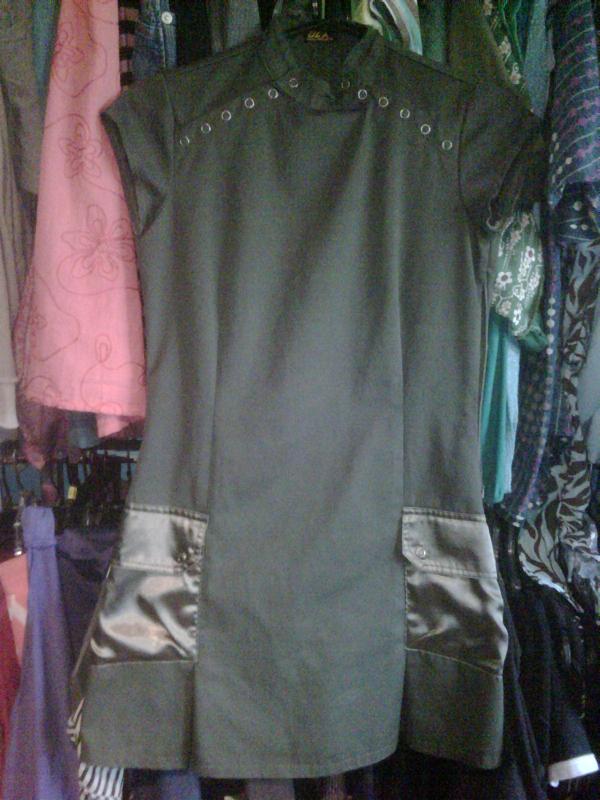 army green dress - front view